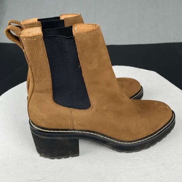 Madewell Kristin Chelsea Boots Womens 9.5 Brown Leather Lugsole Combat Chunky - Picture 15 of 16